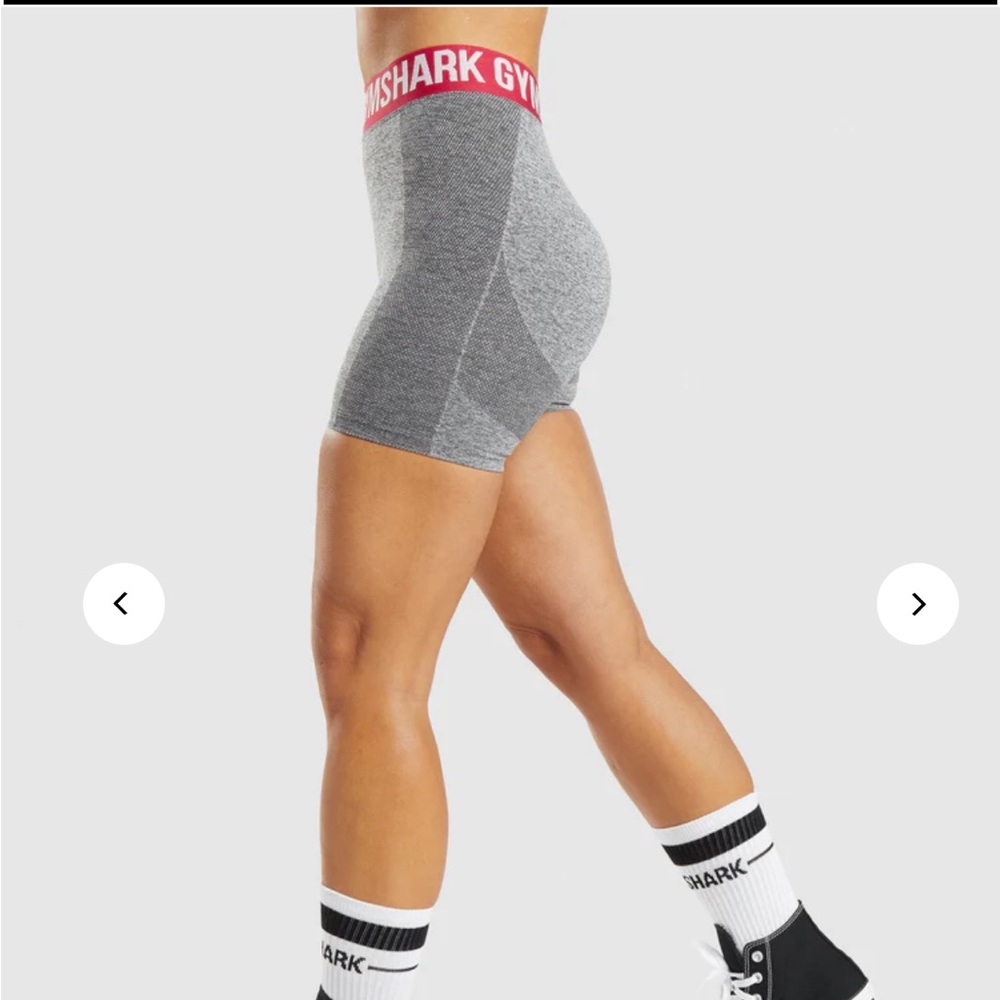 Gymshark Flex Shorts with Yellow Band (Grey Marl)